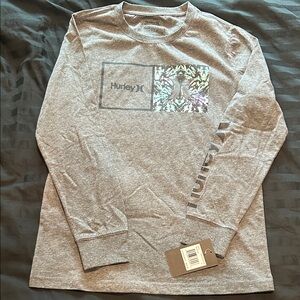 Hurley Heather Gray Graphic Long Sleeve Tee